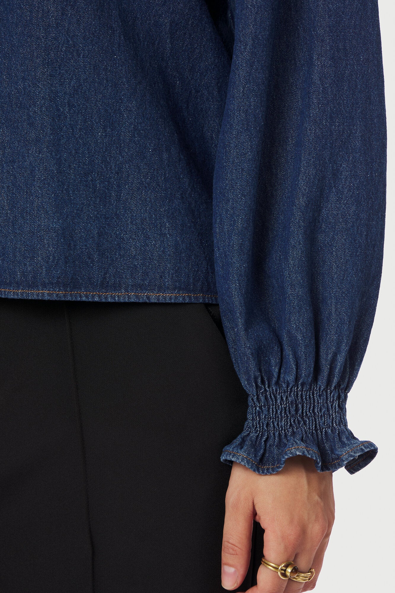 Emmeline denimbluse - mørkeblå